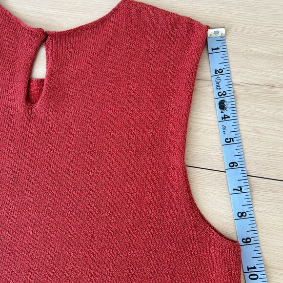 CASELLA Rust Stretch Knit Wool/Rayon Sleeveless Tank Top XL / Modern Minimalist - Picture 8 of 13